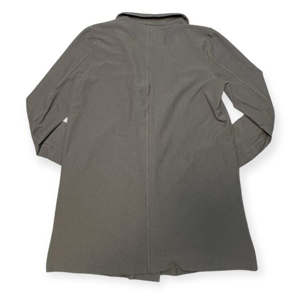 EILEEN FISHER Women’s Dark Grey Stretch Crepe Open Front Long Jacket Size S / P - Picture 3 of 6